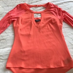 Bebé Long Sleeve Blouse with Open Cowl Back